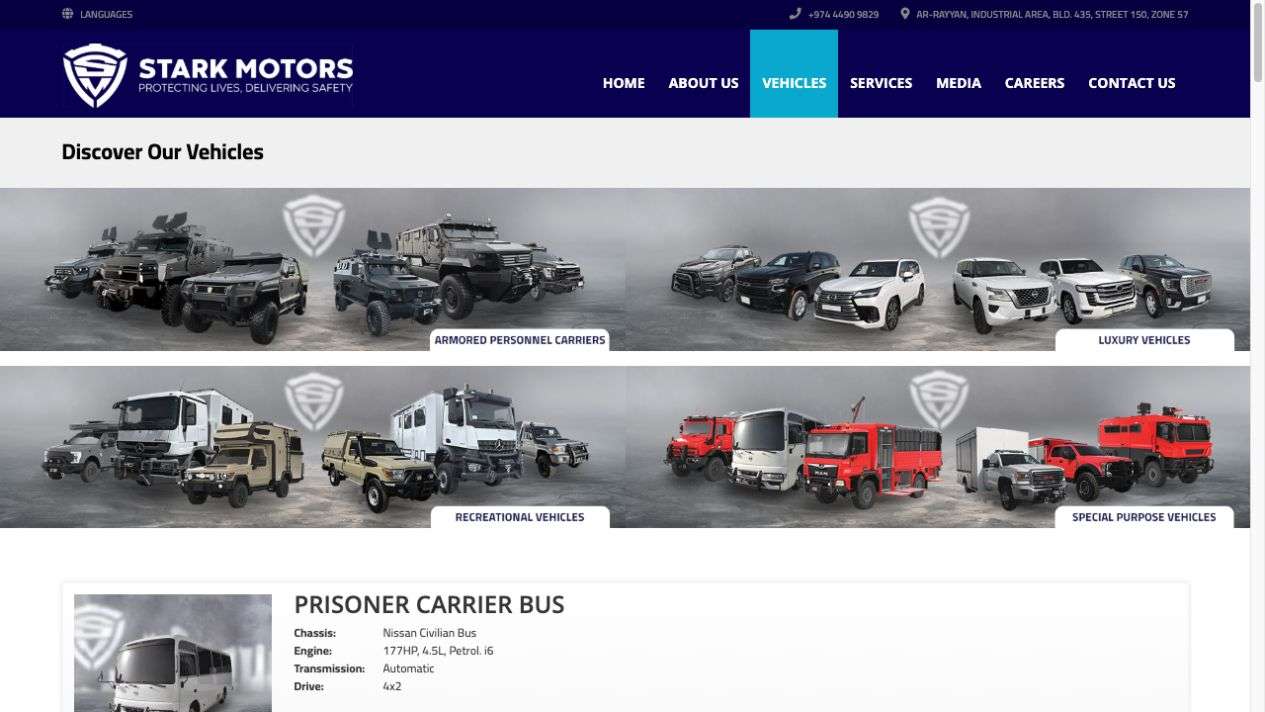 Stark Motors – Qatar 3 Stark Motors Qatar – πραγματικό screenshot καταλόγου οχημάτων